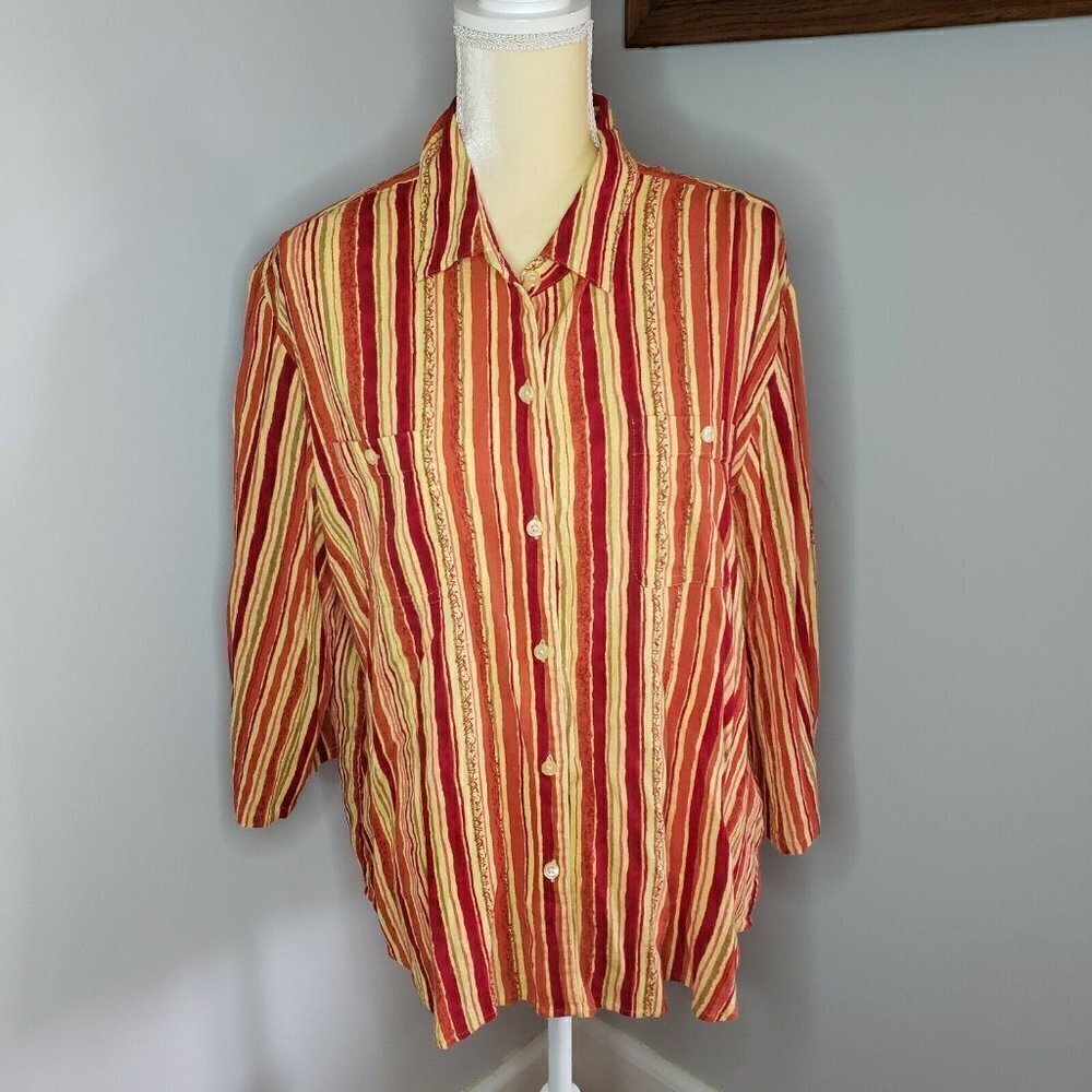 Women's Size XL Shirt Fall Pumpkin Colors T45